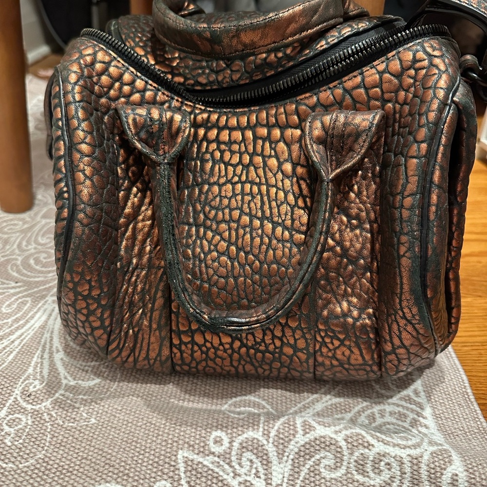 Metallic Bronze Textured Women's Bag